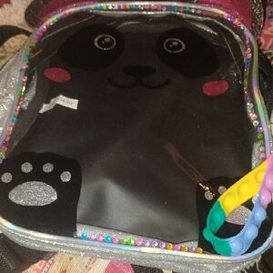 Sparkly Panda Kids Backpack with Colorful Accents